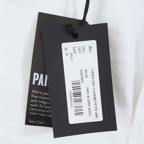 Paige Claudine High-Rise Crop Flare Jeans In White Size 26 P NWT - Picture 9 of 15